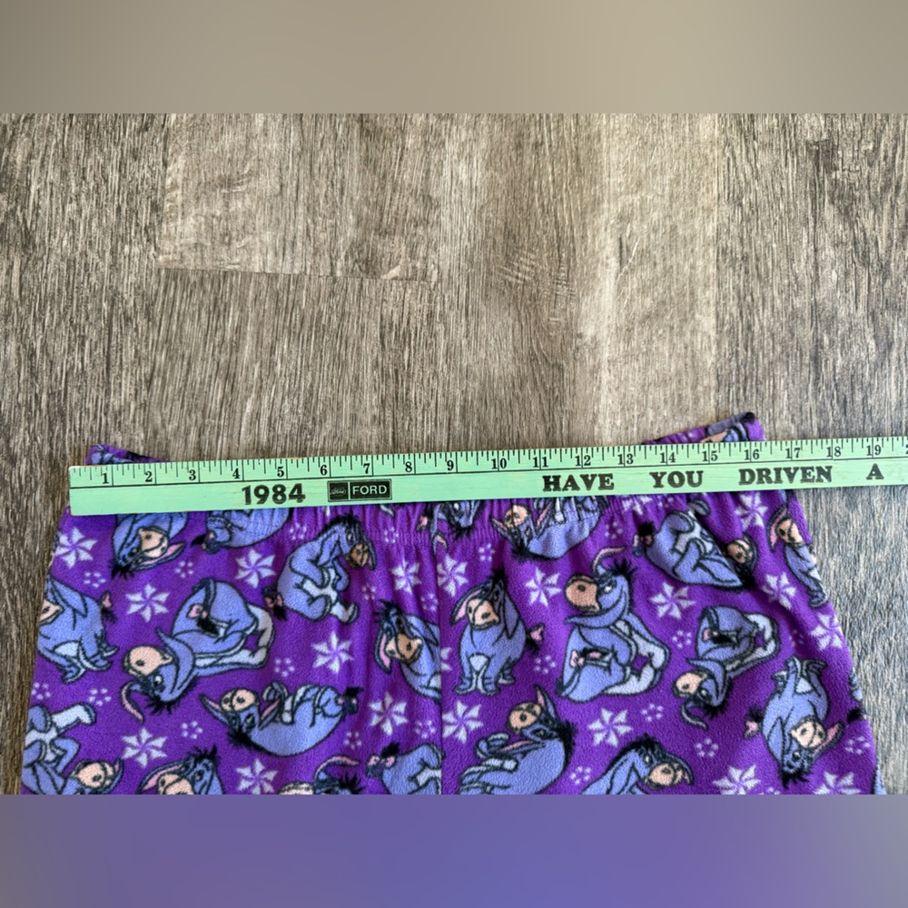 Disney Eeyore Pajama Lounge Pants Size Large Ankle Soft Fleece - Picture 7 of 9